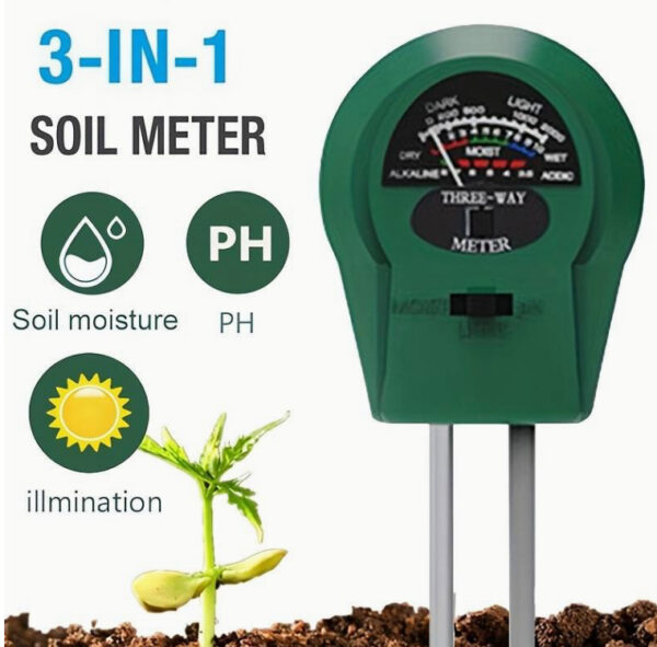 1 Set, 3 In 1 Soil PH Meter Moisture Monitor Acidity Detector Fertility Soil Tester